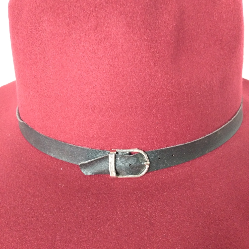 Women's Burgundy Floppy Brim Fedora Hat NWT - Picture 4 of 10